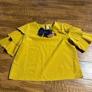 Yellow Top with Bow Accent
